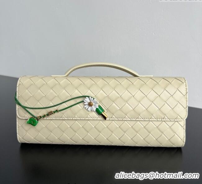 Good Taste Bottega Veneta Andiamo Daisy Long Clutch Bag in Intrecciato Leather 836810 Sea Salt 2025