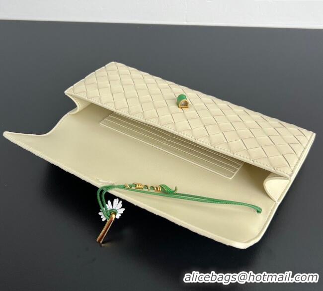 Good Taste Bottega Veneta Andiamo Daisy Long Clutch Bag in Intrecciato Leather 836810 Sea Salt 2025