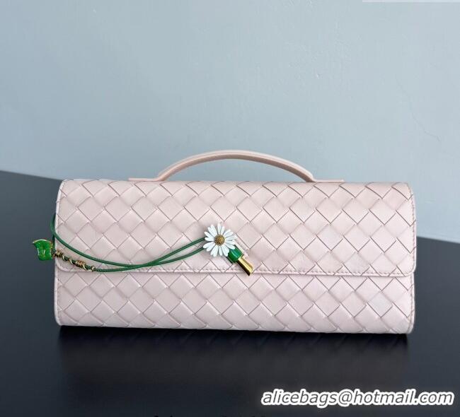Promotional Bottega Veneta Andiamo Daisy Long Clutch Bag in Intrecciato Leather 836810 Seashell Pink 2025