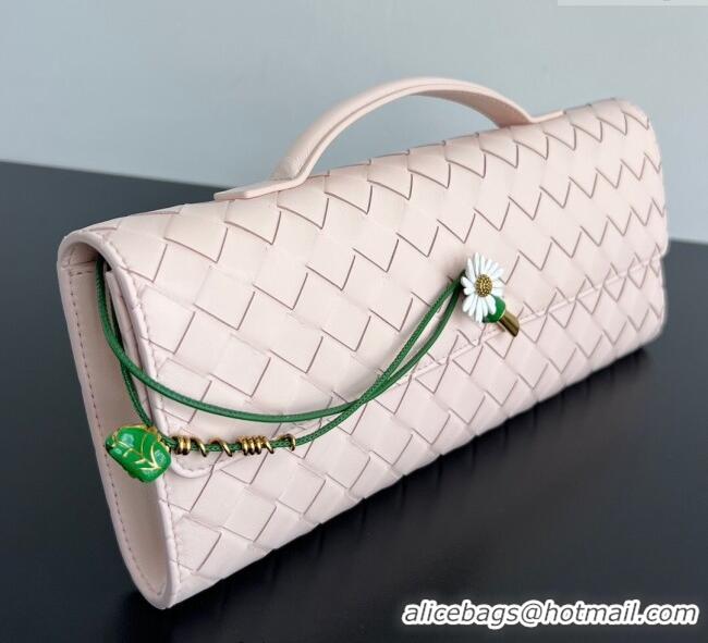 Promotional Bottega Veneta Andiamo Daisy Long Clutch Bag in Intrecciato Leather 836810 Seashell Pink 2025