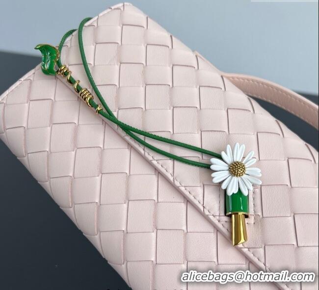 Promotional Bottega Veneta Andiamo Daisy Long Clutch Bag in Intrecciato Leather 836810 Seashell Pink 2025