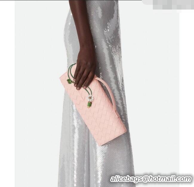 Promotional Bottega Veneta Andiamo Daisy Long Clutch Bag in Intrecciato Leather 836810 Seashell Pink 2025