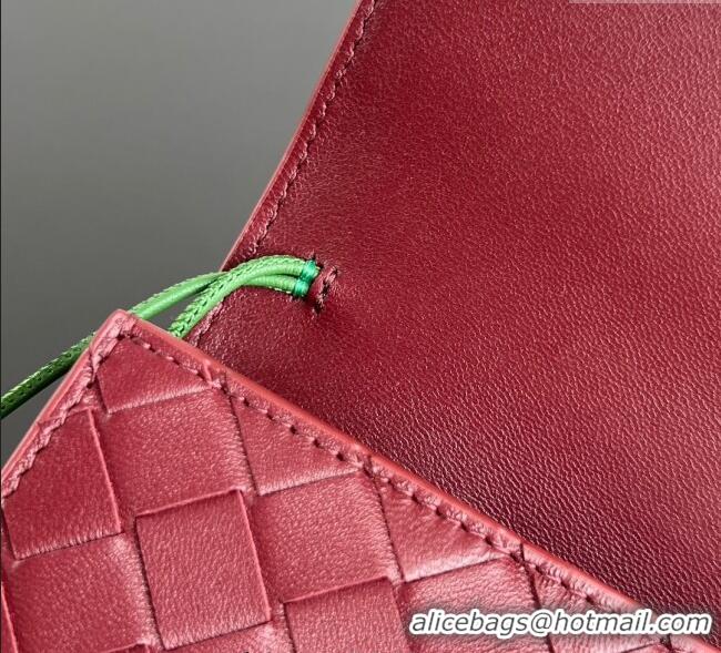 Original Cheap Bottega Veneta Andiamo Daisy Long Clutch Bag in Intrecciato Leather 836810 Barolo Red 2025