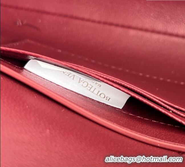 Original Cheap Bottega Veneta Andiamo Daisy Long Clutch Bag in Intrecciato Leather 836810 Barolo Red 2025