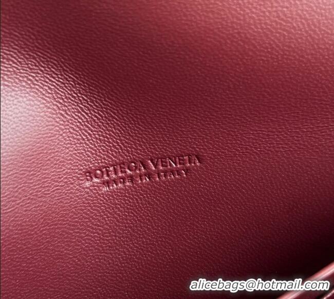 Original Cheap Bottega Veneta Andiamo Daisy Long Clutch Bag in Intrecciato Leather 836810 Barolo Red 2025