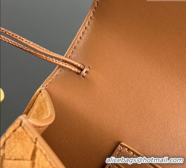 Original Cheap Bottega Veneta Long Clutch Bag Andiamo in Intrecciato Suede 741511 Amber Brown 2025