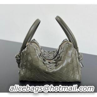 Buy Fashionable Bottega Veneta Small Loop Cross-Body Bag in Intrecciato Leather 796615 Cypress Green 2025