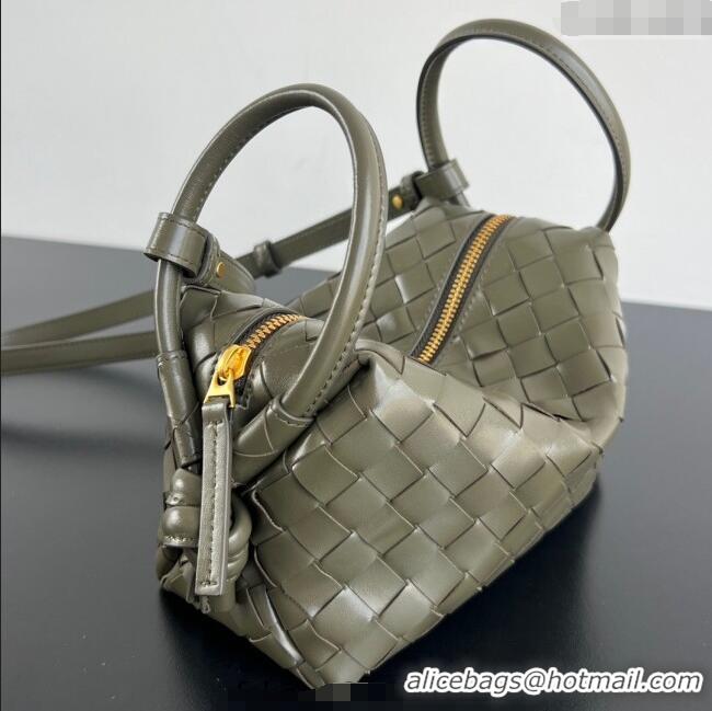 Buy Fashionable Bottega Veneta Small Loop Cross-Body Bag in Intrecciato Leather 796615 Cypress Green 2025