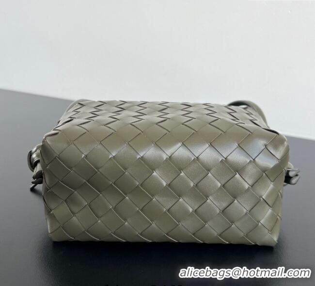 Buy Fashionable Bottega Veneta Small Loop Cross-Body Bag in Intrecciato Leather 796615 Cypress Green 2025