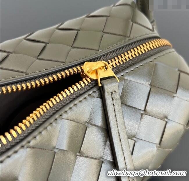 Buy Fashionable Bottega Veneta Small Loop Cross-Body Bag in Intrecciato Leather 796615 Cypress Green 2025