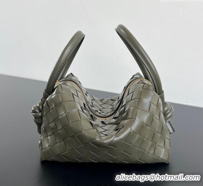 Buy Fashionable Bottega Veneta Small Loop Cross-Body Bag in Intrecciato Leather 796615 Cypress Green 2025