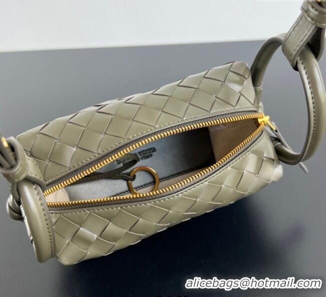 Buy Fashionable Bottega Veneta Small Loop Cross-Body Bag in Intrecciato Leather 796615 Cypress Green 2025