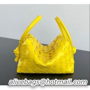 Luxury Cheap Bottega Veneta Small Loop Cross-Body Bag in Intrecciato Leather 796615 Sulfur Yellow 2025