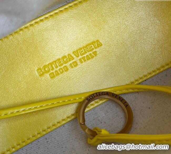 Luxury Cheap Bottega Veneta Small Loop Cross-Body Bag in Intrecciato Leather 796615 Sulfur Yellow 2025