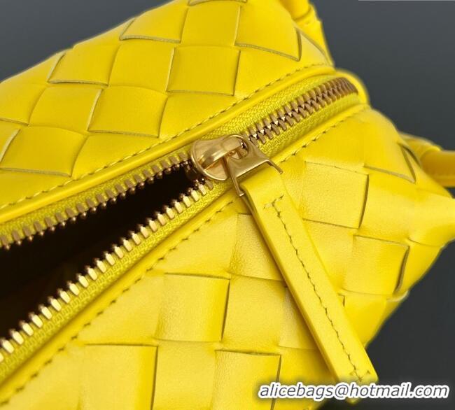 Luxury Cheap Bottega Veneta Small Loop Cross-Body Bag in Intrecciato Leather 796615 Sulfur Yellow 2025