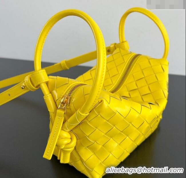 Luxury Cheap Bottega Veneta Small Loop Cross-Body Bag in Intrecciato Leather 796615 Sulfur Yellow 2025