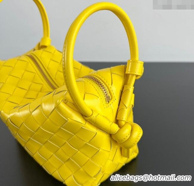 Luxury Cheap Bottega Veneta Small Loop Cross-Body Bag in Intrecciato Leather 796615 Sulfur Yellow 2025