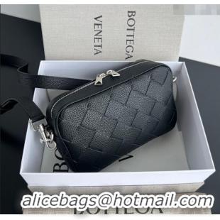 Unique Style Bottega Veneta Mens Small Camera Bag in Grained Intrecciato Leather 755923 Black 2025