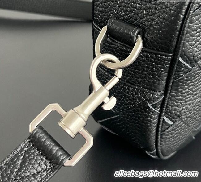 Unique Style Bottega Veneta Mens Small Camera Bag in Grained Intrecciato Leather 755923 Black 2025