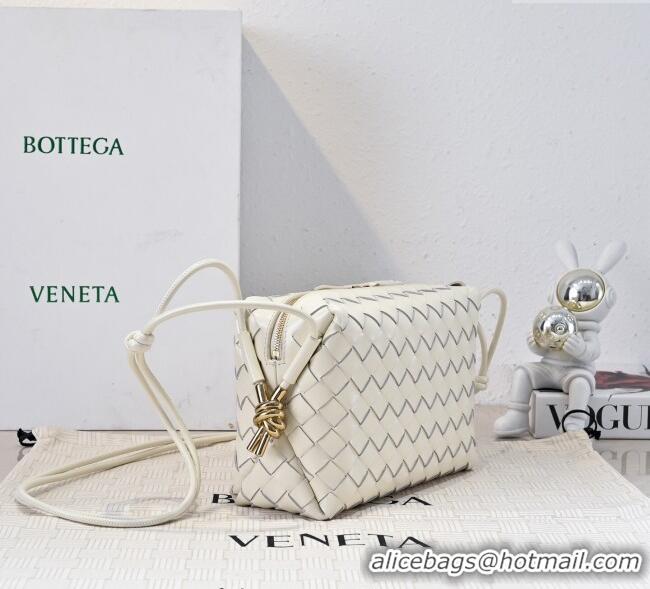 Low Cost Bottega Veneta Loop Camera Bag in Intrecciato Leather 723548 White 2025