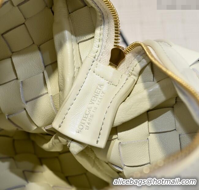 Low Cost Bottega Veneta Loop Camera Bag in Intrecciato Leather 723548 White 2025