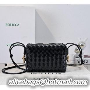 Best Price Bottega Veneta Loop Camera Bag in Intrecciato Leather 723548 Black 2025