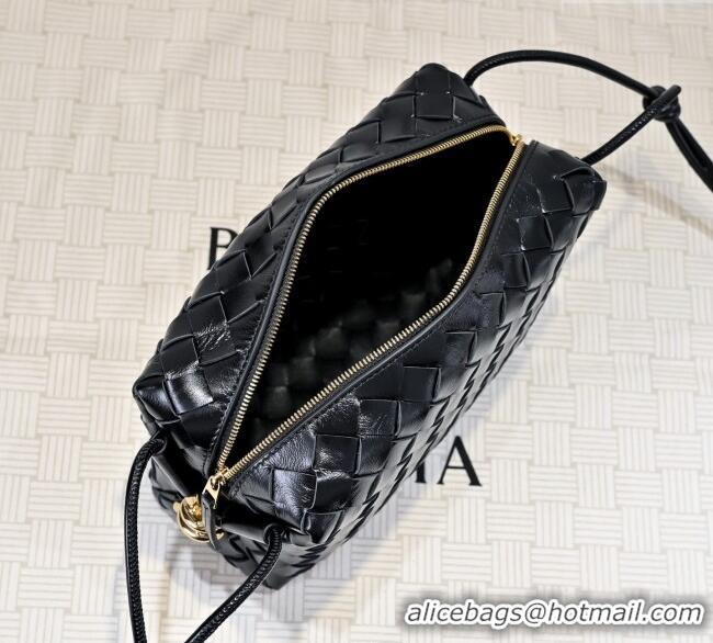 Best Price Bottega Veneta Loop Camera Bag in Intrecciato Leather 723548 Black 2025