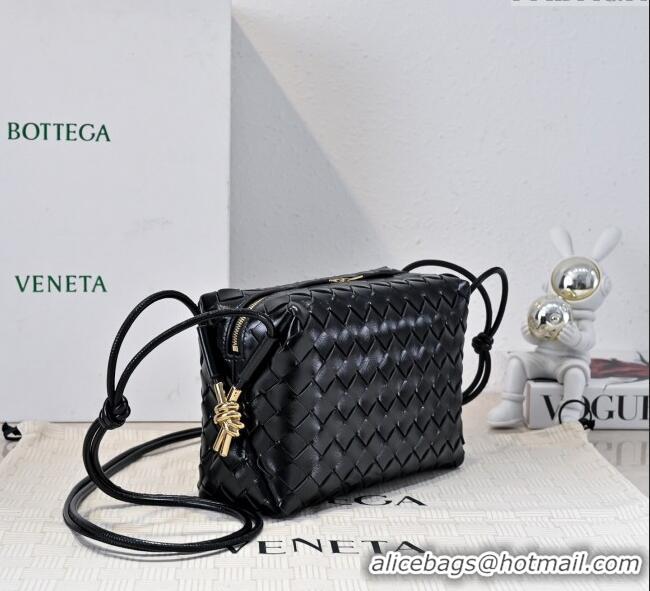 Best Price Bottega Veneta Loop Camera Bag in Intrecciato Leather 723548 Black 2025