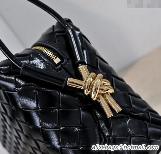 Best Price Bottega Veneta Loop Camera Bag in Intrecciato Leather 723548 Black 2025