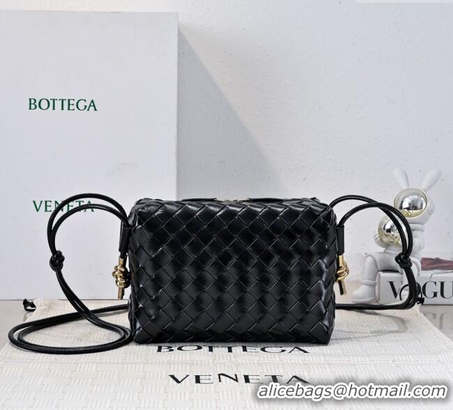 Best Price Bottega Veneta Loop Camera Bag in Intrecciato Leather 723548 Black 2025