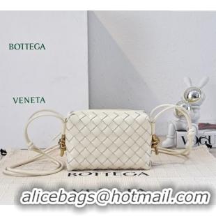 Inexpensive Bottega Veneta Mini Loop Camera Bag in Intrecciato Leather 723547 White 2025