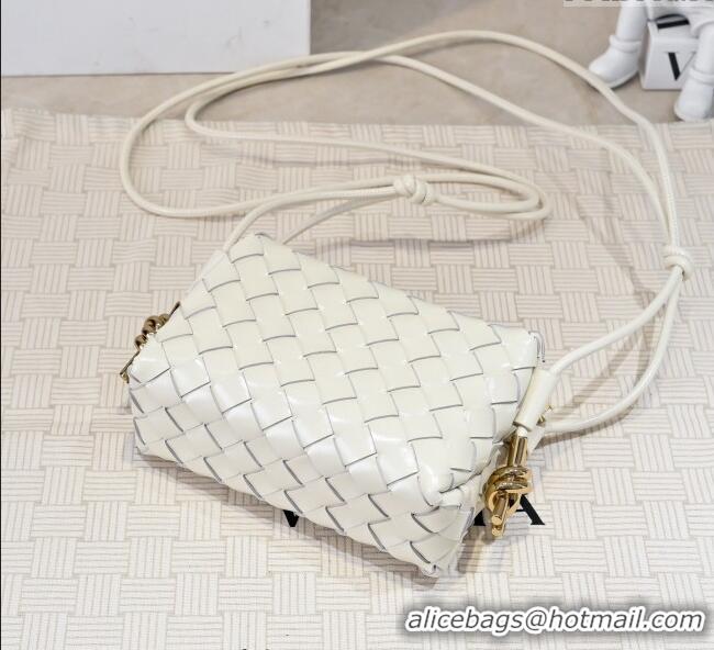 Inexpensive Bottega Veneta Mini Loop Camera Bag in Intrecciato Leather 723547 White 2025