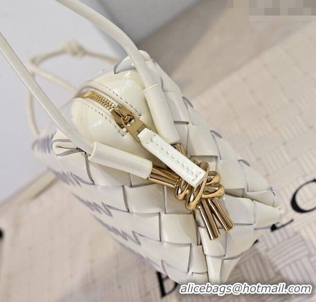 Inexpensive Bottega Veneta Mini Loop Camera Bag in Intrecciato Leather 723547 White 2025