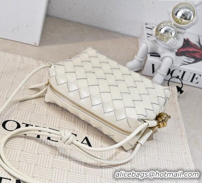 Inexpensive Bottega Veneta Mini Loop Camera Bag in Intrecciato Leather 723547 White 2025