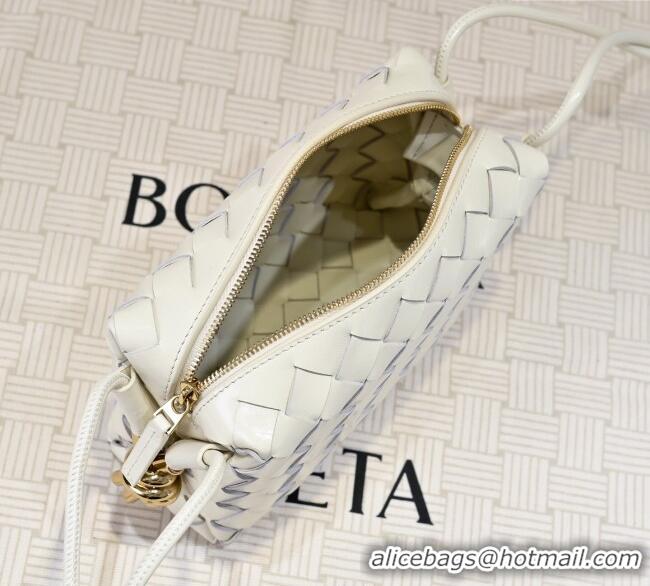 Inexpensive Bottega Veneta Mini Loop Camera Bag in Intrecciato Leather 723547 White 2025