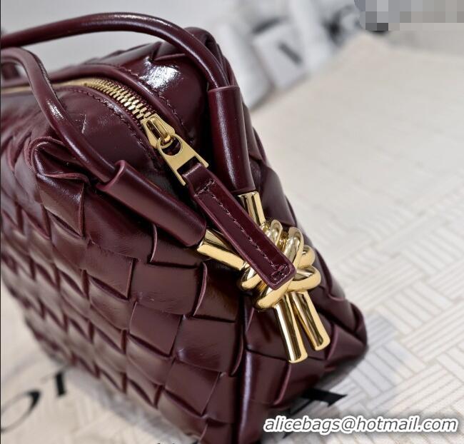Modern Classic Bottega Veneta Mini Loop Camera Bag in Intrecciato Leather 723547 Burgundy 2025
