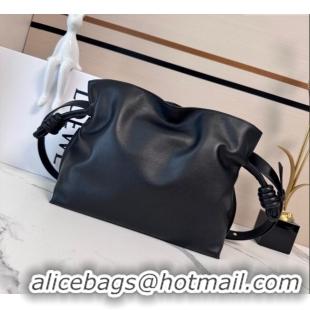Top Quality Loewe x Albers Medium Flamenco clutch in nappa calfskin 262587 Black/Burgundy 2025