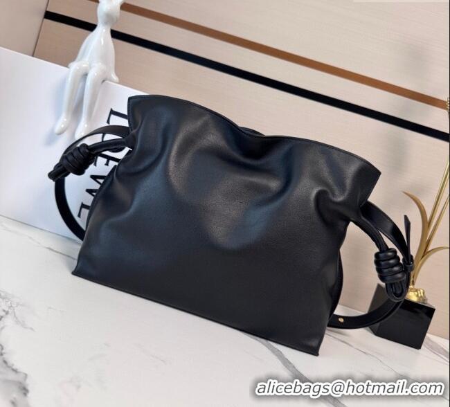 Top Quality Loewe x Albers Medium Flamenco clutch in nappa calfskin 262587 Black/Burgundy 2025