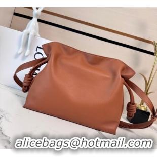 Affordable Price Loewe x Albers Medium Flamenco clutch in nappa calfskin 262587 Caramel Brown/Bright Green 2025