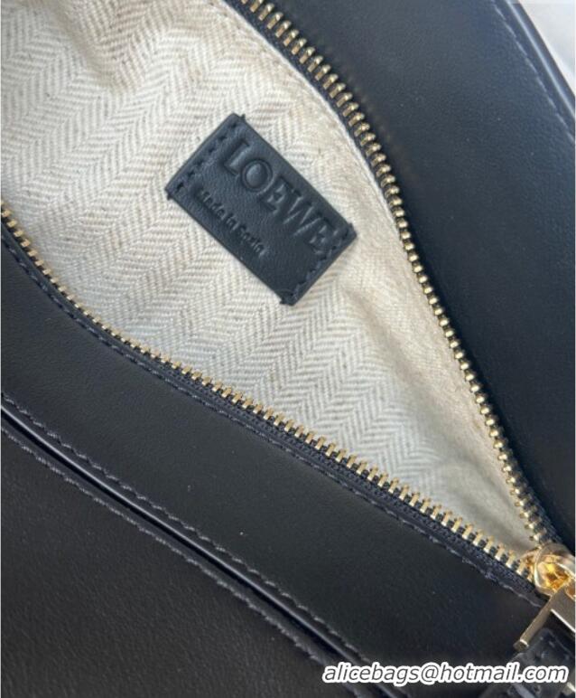 Luxury Cheap Loewe Small Puzzle bag in classic calfskin and suede L5007 Black 2025 (No Charm)