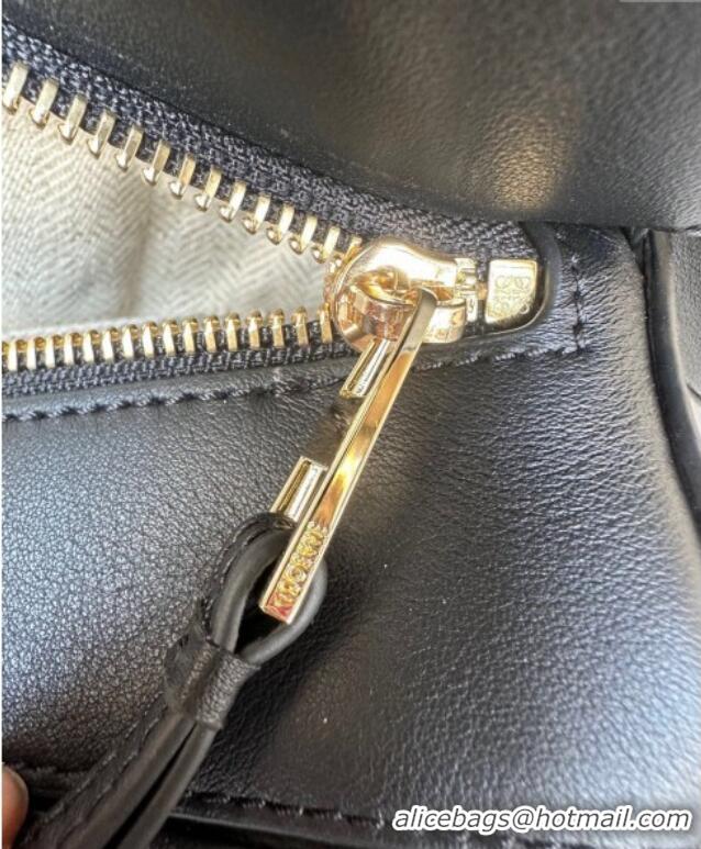 Luxury Cheap Loewe Small Puzzle bag in classic calfskin and suede L5007 Black 2025 (No Charm)