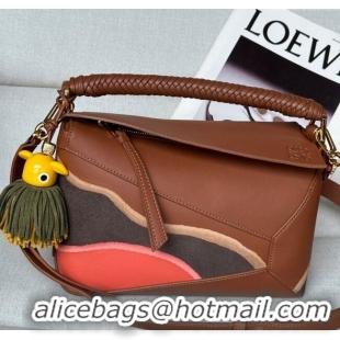 Best Price Loewe Small Puzzle Edge Landscape bag in nappa calfskin L5008 Pecan Brown 2025 (No Charm)