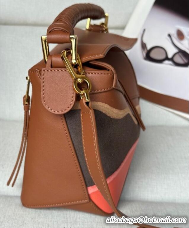 Best Price Loewe Small Puzzle Edge Landscape bag in nappa calfskin L5008 Pecan Brown 2025 (No Charm)