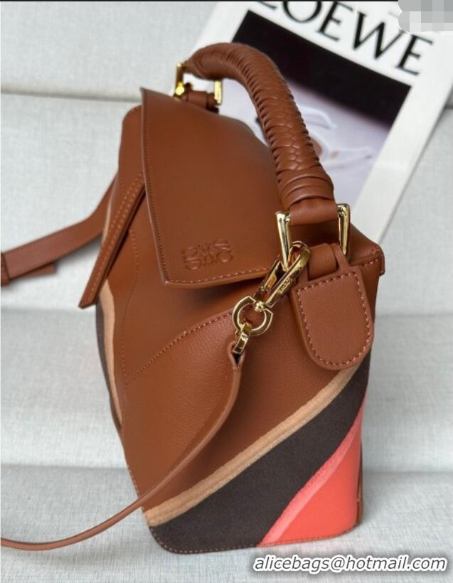 Best Price Loewe Small Puzzle Edge Landscape bag in nappa calfskin L5008 Pecan Brown 2025 (No Charm)