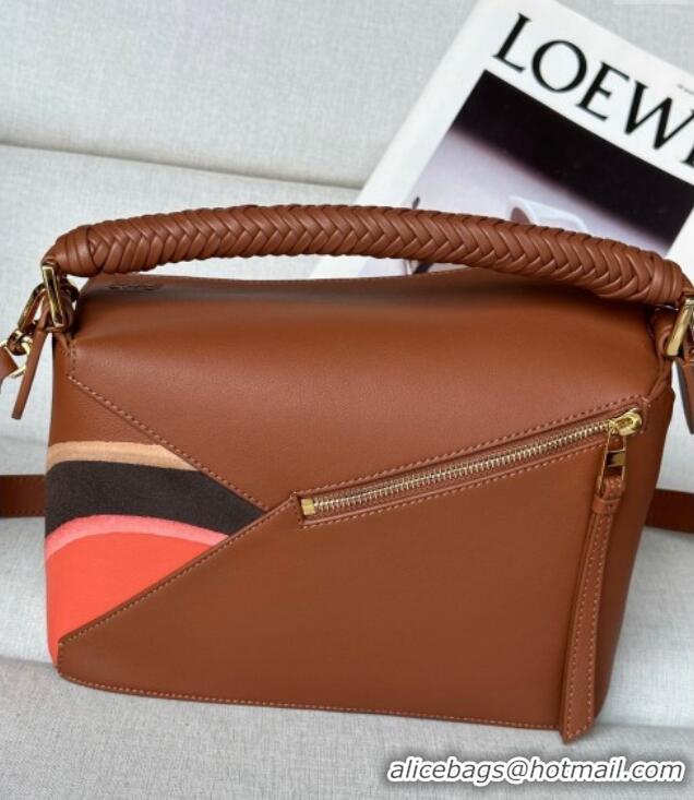 Best Price Loewe Small Puzzle Edge Landscape bag in nappa calfskin L5008 Pecan Brown 2025 (No Charm)