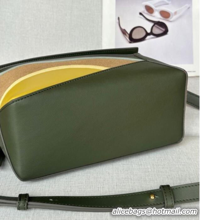 Well Crafted Loewe Small Puzzle Edge Landscape bag in nappa calfskin L5008 Bottle Green 2025 (No Charm)