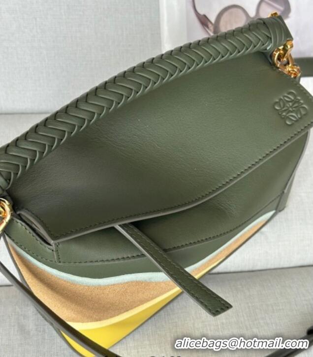 Well Crafted Loewe Small Puzzle Edge Landscape bag in nappa calfskin L5008 Bottle Green 2025 (No Charm)