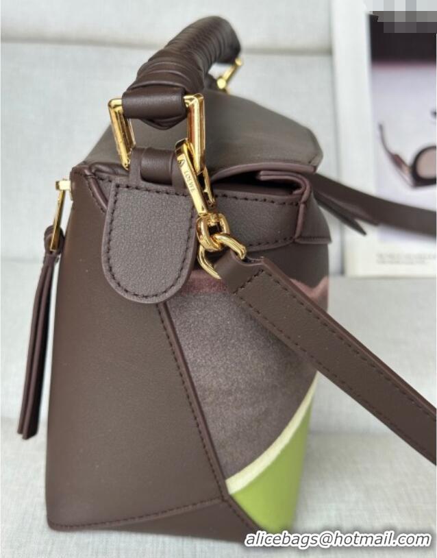 Spot Bulk Loewe Small Puzzle Edge Landscape bag in nappa calfskin L5008 Chocolate Brown 2025 (No Charm)