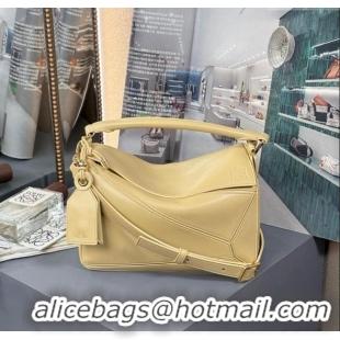 Top Quality Loewe Small Featherlight Puzzle bag In Nappa Lambskin L5011 Dark Butter Yellow 2025