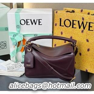 Good Product Loewe Small Featherlight Puzzle bag in nappa lambskin L5011 Dark Burgundy 2025